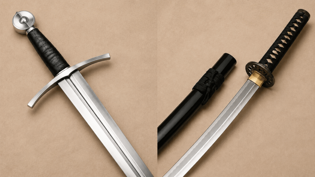 European vs Japanese Sword Anatomy
